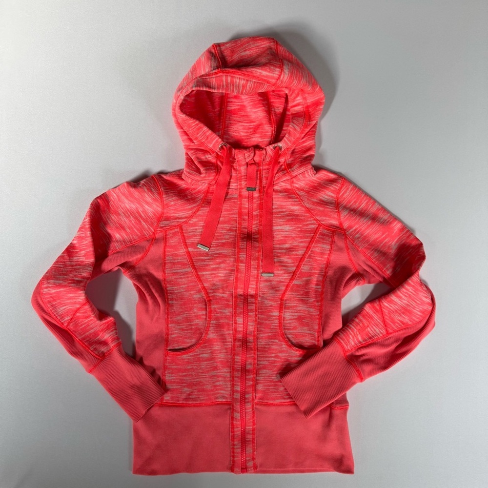 Zella Neon Coral Hooded Sweatshirt Size Medium